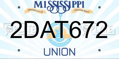 2DAT672 Mississippi License Plate