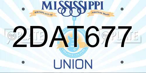 2DAT677 Mississippi License Plate