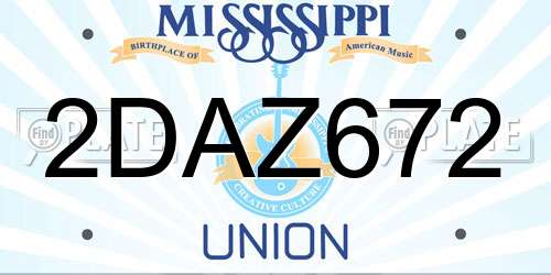 2DAZ672 Mississippi License Plate