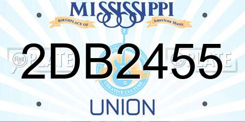 2DB2455 Mississippi License Plate