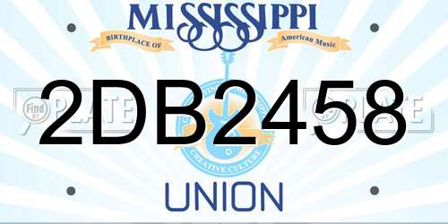 2DB2458 Mississippi License Plate