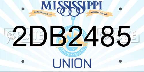 2DB2485 Mississippi License Plate