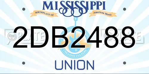 2DB2488 Mississippi License Plate