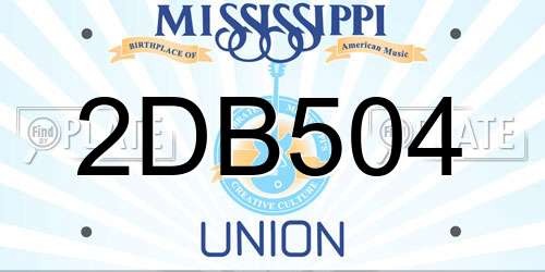 2DB504 Mississippi License Plate