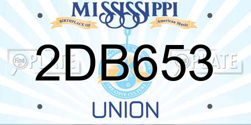 2DB653 Mississippi License Plate