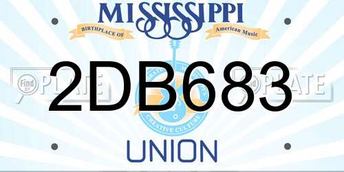 2DB683 Mississippi License Plate