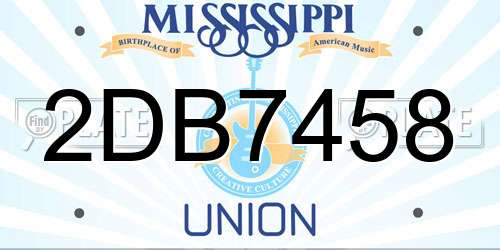 2DB7458 Mississippi License Plate