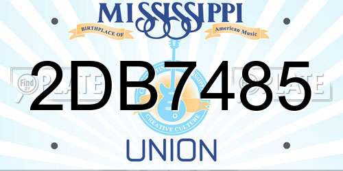 2DB7485 Mississippi License Plate