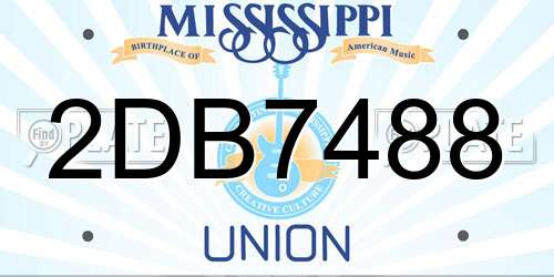 2DB7488 Mississippi License Plate