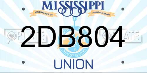 2DB804 Mississippi License Plate