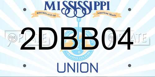 2DBB04 Mississippi License Plate