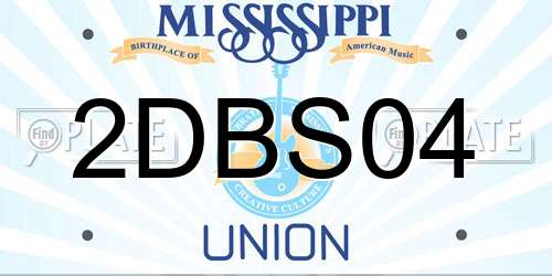 2DBS04 Mississippi License Plate