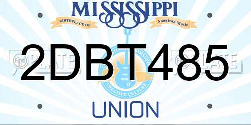 2DBT485 Mississippi License Plate