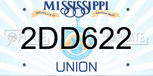 2DD622 Mississippi License Plate
