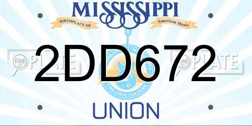 2DD672 Mississippi License Plate