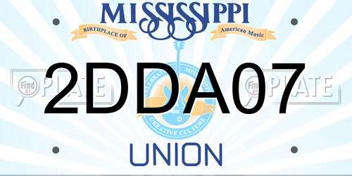2DDA07 Mississippi License Plate
