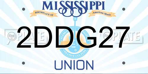 2DDG27 Mississippi License Plate