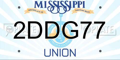 2DDG77 Mississippi License Plate