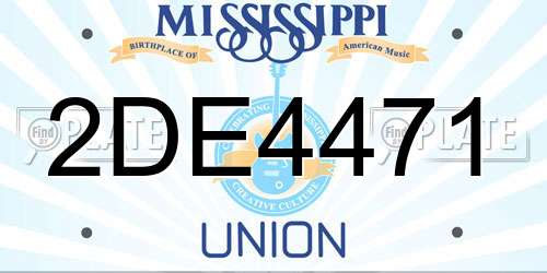 2DE4471 Mississippi License Plate