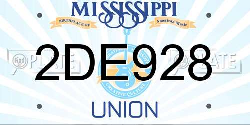 2DE928 Mississippi License Plate