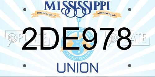 2DE978 Mississippi License Plate