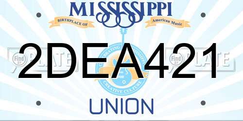 2DEA421 Mississippi License Plate