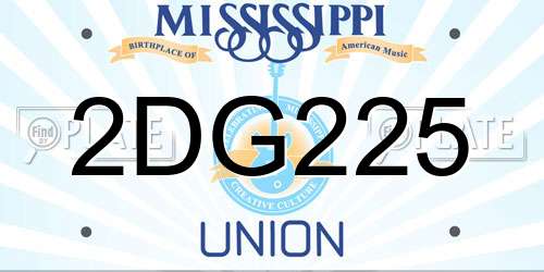 2DG225 Mississippi License Plate