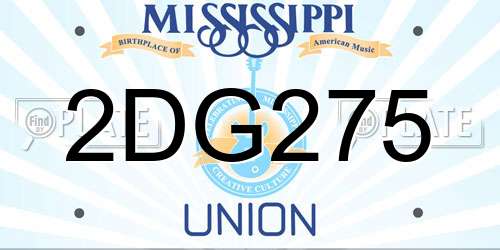 2DG275 Mississippi License Plate