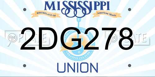 2DG278 Mississippi License Plate