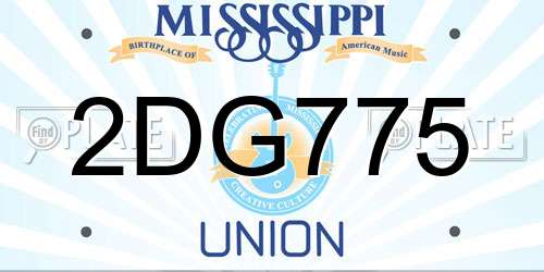 2DG775 Mississippi License Plate