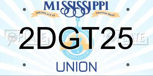 2DGT25 Mississippi License Plate
