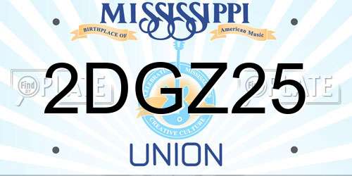 2DGZ25 Mississippi License Plate