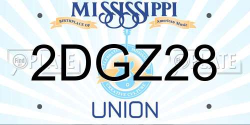 2DGZ28 Mississippi License Plate