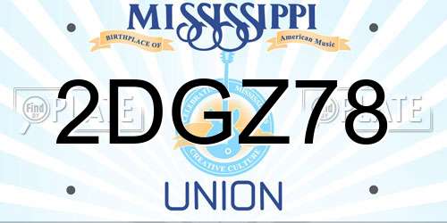 2DGZ78 Mississippi License Plate