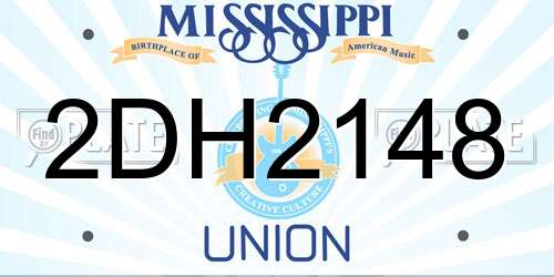 2DH2148 Mississippi License Plate