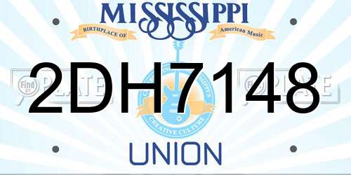 2DH7148 Mississippi License Plate