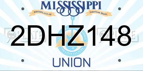2DHZ148 Mississippi License Plate