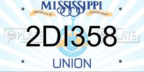 2DI358 Mississippi License Plate