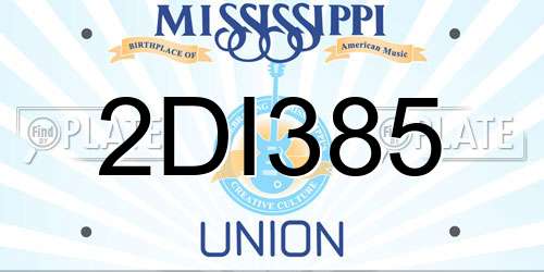 2DI385 Mississippi License Plate