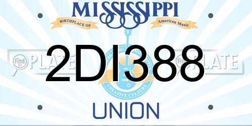 2DI388 Mississippi License Plate