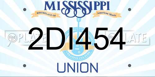 2DI454 Mississippi License Plate