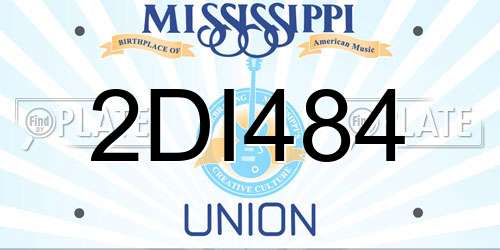 2DI484 Mississippi License Plate