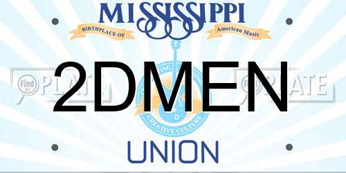 2DMEN Mississippi License Plate