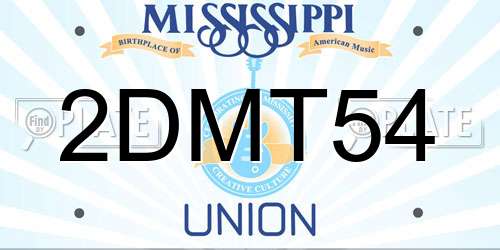 2DMT54 Mississippi License Plate