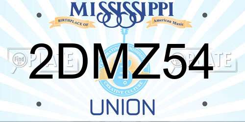 2DMZ54 Mississippi License Plate