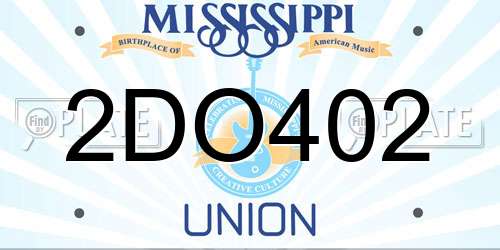 2DO402 Mississippi License Plate