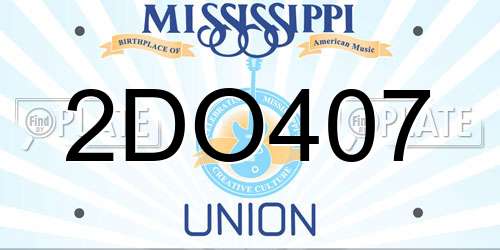 2DO407 Mississippi License Plate