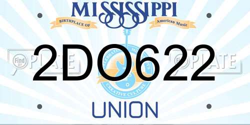 2DO622 Mississippi License Plate