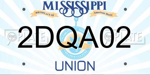 2DQA02 Mississippi License Plate