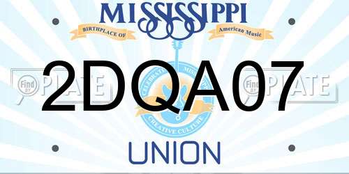 2DQA07 Mississippi License Plate